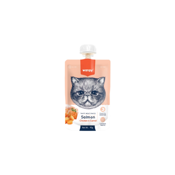 Wanpy wet food for cats with salmon & chicken & carrot 90g