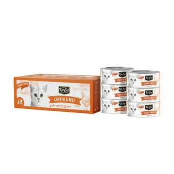 كت كات طعام رطب للقطط بالدجاج واللحم البقري 6×50جرام