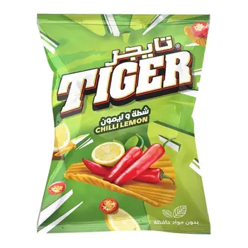 تايجر رقائق بطاطس شطة وليمون 150جرام