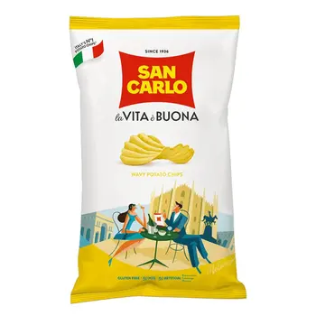 سان كارلو رقائق البطاطس المموجة، 100جرام