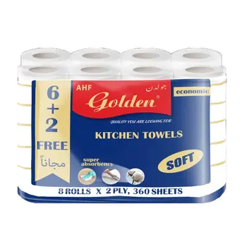 Golden Kitchen Paper Roll, 8Pieces