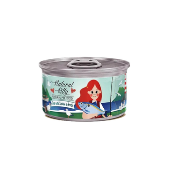 Natural Kitty Wet Food For Adult And Kittens With Tuna And Sardines In Gravy 80g