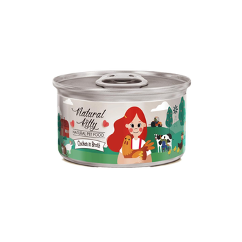 Natural Kitty Wet Food For Adult And Kittens With Chicken In Gravy 80g