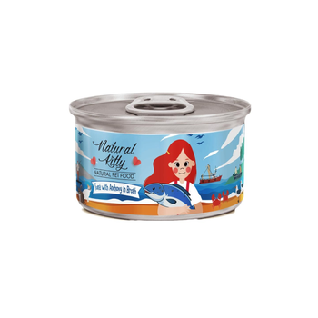 Natural Kitty Wet Food For Adult And Kittens With Tuna And Anchovies In Gravy 80g