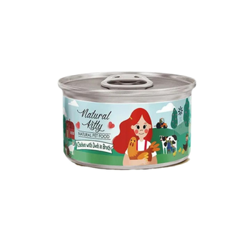 Natural Kitty Wet Food For Adult And Kittens With Chicken And Duck In Gravy 80g