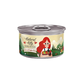 Natural Kitty Wet Food For Adult And Kittens With Chicken And Pumpkin In Gravy 80g