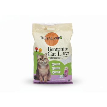 رويال زو رمل قطط بينتونيت برائحة بودرة الأطفال 5لتر