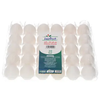 فرشييز طبق بيض أبيض كبير طازج 30قطعة