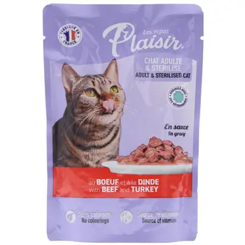 بليزير كيس طعام رطب للقطط لحم بقر وديك رومي 100جرام