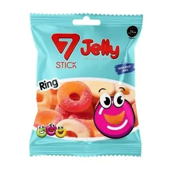7 Jelly Fruit Juice Gummy Rings 120g