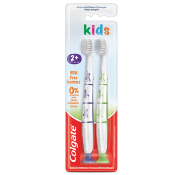 كولجيت فرشاة أسنان للأطفال من سن 2 سنة فأكثر فائقة النعومة 2قطعة