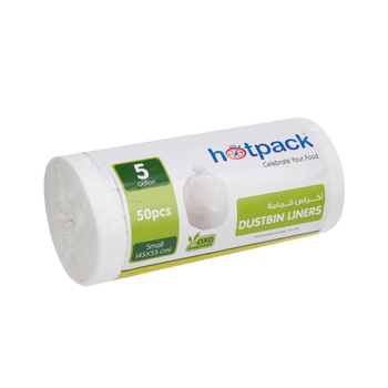 Hotpack Oxo-Biodegradable White Dustbin Liners 50 pcs