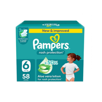 بامبرز حفاضات أطفال مقاس 6 عبوة جامبو 58قطعة