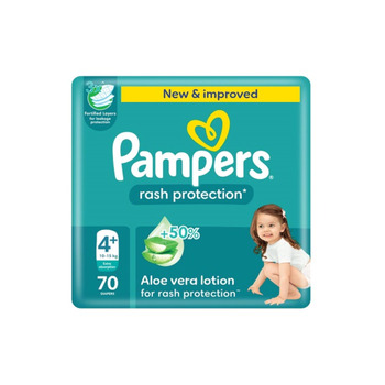 بامبرز حفاضات بيبي دراي مقاس 4 10-15كيلو مع حماية ضد التسرب 74قطعة