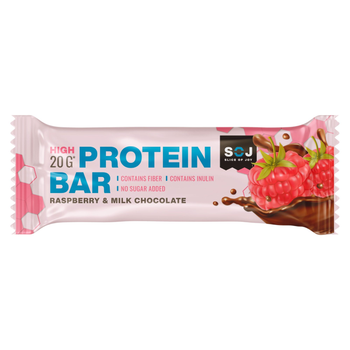 Soj Raspberry & Milk Chocolate Protein Bar 50g