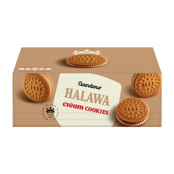 غندور كوكيز بالكريمة بنكهة الحلاوة عبوة متعددة 12*38 جرام