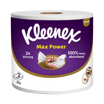 Kleenex Max Power Mega Roll 2-ply 2x Stronger 100% More Absorbent 1Piece
