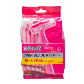 Wetell Pink Twin Blade Razors 16 Pieces