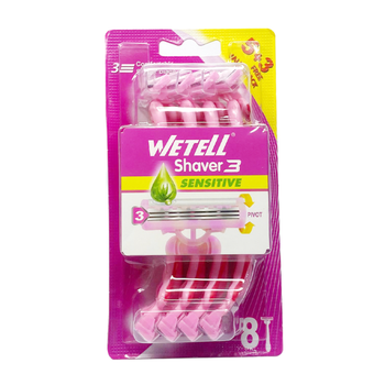 Wetell Shaver 3 Sensitive Value Pack 8 Pieces