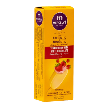 ميرسيليس عصا آيس كريم ريبل شوكولاتة بيضاء مع فراولة ٩٠مل