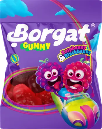 بورقات حلوى الجيلاتينية بنكهة التوت البري والتوت الأسود 15جرام