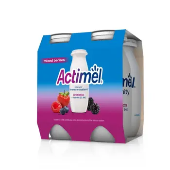 أكتيمل شراب لبن بالتوت المشكل خالي الدسم 93 مل × 4