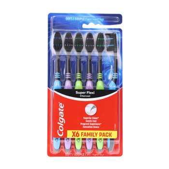 Colgate Super Flexi Charcoal Toothbrush 6 Pieces