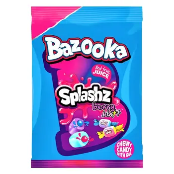 بازوكا حلوى مطاطية بنكهة الفاكهة محشوة بهلام منكه 120جرام