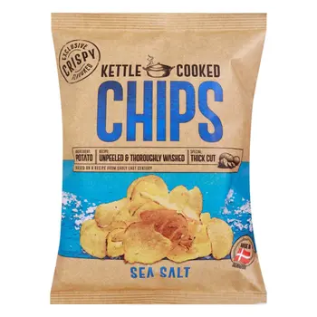 Ok Snacks Kettle Cooked Chips Sea Salt 150g