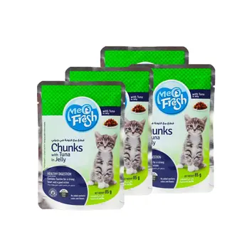 ميو فريشقطع مع تونة في الجيلي للقطط الصغيرة 4×85جرام