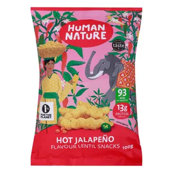 Human Nature Hot Jalapeno Flavour Lentil Snacks 100g