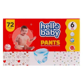Hello Baby Diaper Pants Size 6 Xxl +18Kg Box 72Pieces