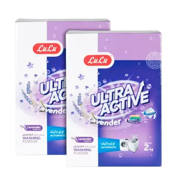 Lulu Ultra Active Washing Powder Lavender Top Load Value Pack 2×2Kg