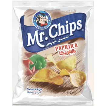 مستر شيبس رقائق البطاطس بنكهة البابريكا الحجرامرام الكبير 140جرام