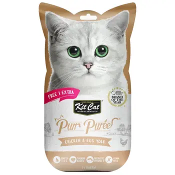 Kit Cat Chicken & Egg Yolk Purr Purée 5x75g