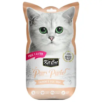 Kit Cat Salmon & Egg Yolk Purr Puree 5x15g