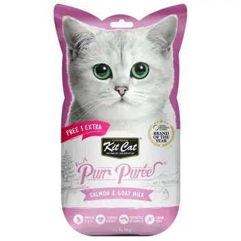 Kit Cat Salmon & Goat Milk Purr Puree 5x15g