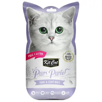 Kit Cat Tuna & Goat Milk Purr Puree 5x15g