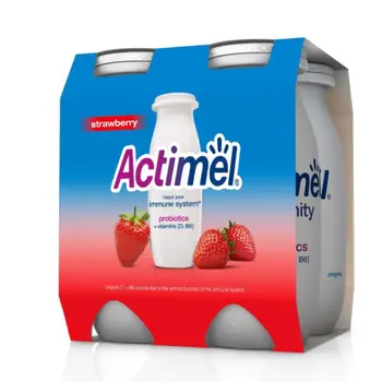 Actimel Strawberry Probiotic Drink 4x93ml