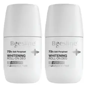Beesline White-Roll On Deo Fragrance-Free 2 Pieces