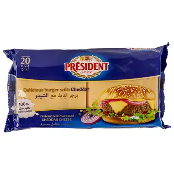 President Cheddar Processed Cheese Slices 400g