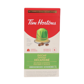 Tim Hortons Decaf Espresso Coffee Capsules 52g