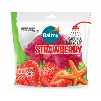 Balmy Loofah Pouf With Strawberry Soap 1Piece