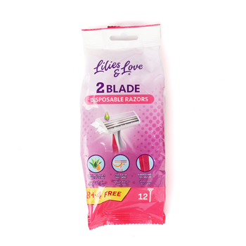Lilies & Love Razors Disposable 2 Blades 8+4Pieces 1Packet