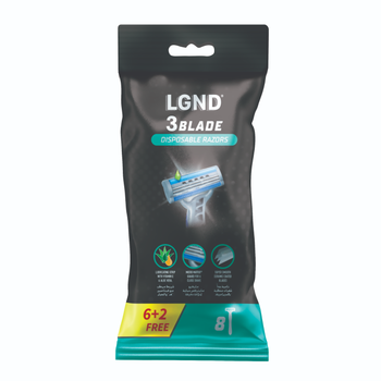 LGND Razors Disposable 3 Blades 8Pieces