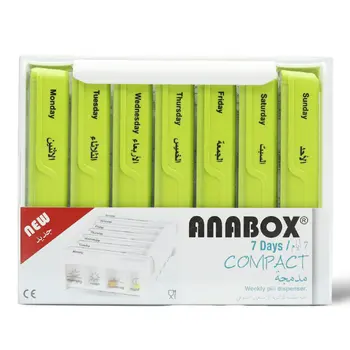 Anabox Pill Organizer 1×7 Pastel Green Color 1Piece
