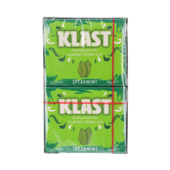 Klast 12 Sticks Spearmint Sugar-Free Chewing Gum 10 x 28.8g