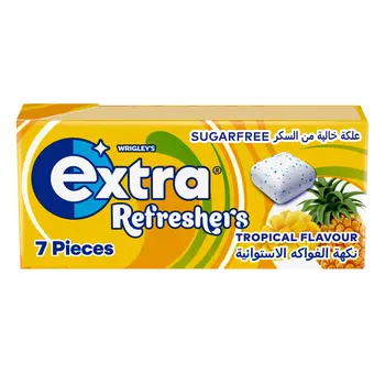 Extra Gum Refreshers Tropical Sugar Free Chewing Gum 7Pieces