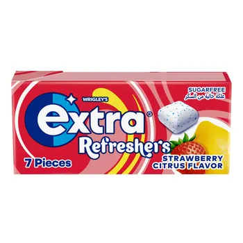 Extra Gum Refreshers Strawberry Citrus Sugar Free Chewing Gum 7Pieces