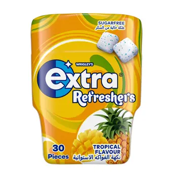 إكسترا علك المنعش بنكهة استوائية خالي من السكر 30قطعة